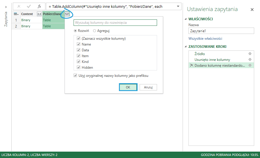 Power Query - łaczenie plikow z folderu 6