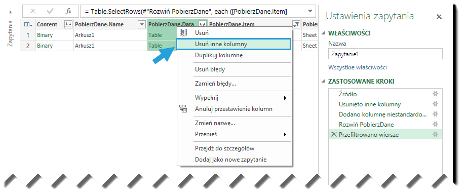Power Query - łaczenie plikow z folderu 8