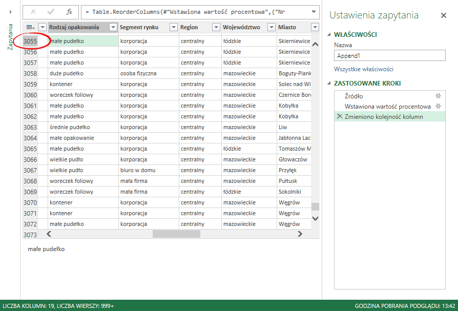 power query get transform podglad