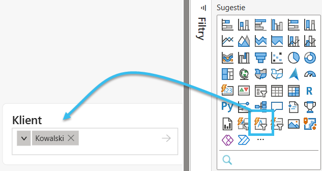 input slicer na szkoleniu Power BI - nowa opcja filtrowania raportu