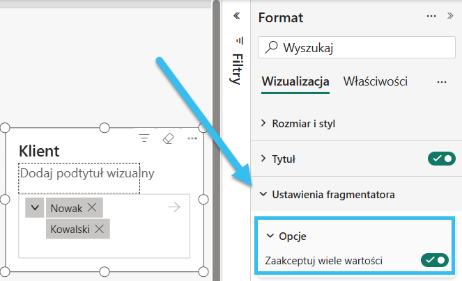 input slicer - szkolenie power bi - reguly filtrowania
