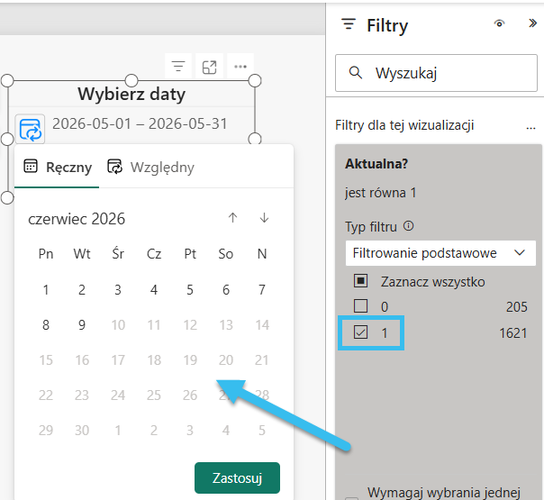 Jak wygodnie filtrować daty w Power BI? Poznaj Selektor dat (ang. Date Picker) 8 Jak wygodnie filtrować daty w Power BI? Poznaj Selektor dat (ang. Date Picker) 7